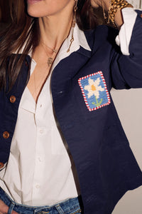 ז'קט רז נייבי פרח