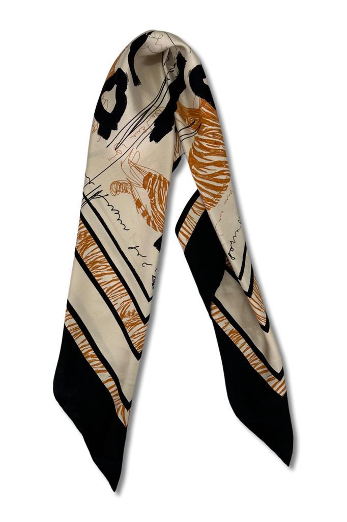 Leopard Handkerchief on silk